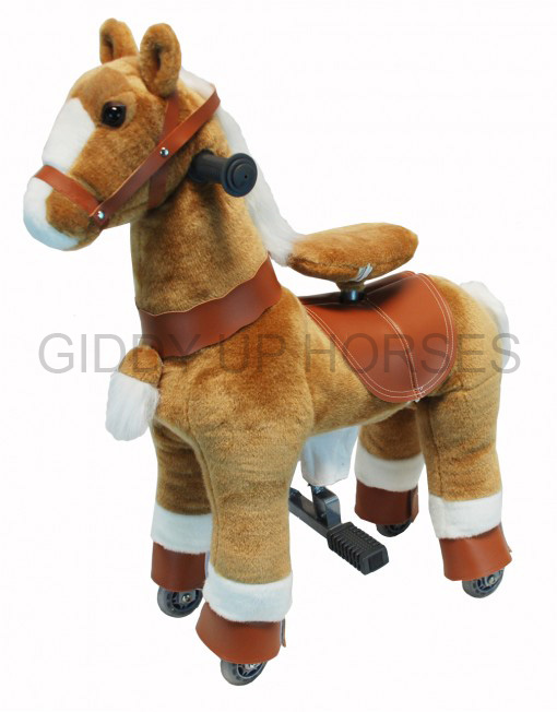 01G SMALL Giddy Up Ride Horse/Pony Ride On SMALL BEIGE Ages 2-5 BRAND NEW