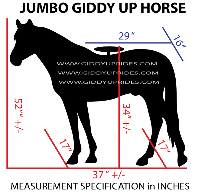 03EB Details about   JUMBO Black Ride On Horse USA Ship By Giddy Up Rides holds upto 178lbs